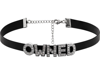 Sacina Gothic Punk Cute Owned Choker, Black Choker, Black PU Leather Chocker Collar, Gothic Goth Necklace, Costume Jewelry, Halloween Christmas Jewelry Gift for Women