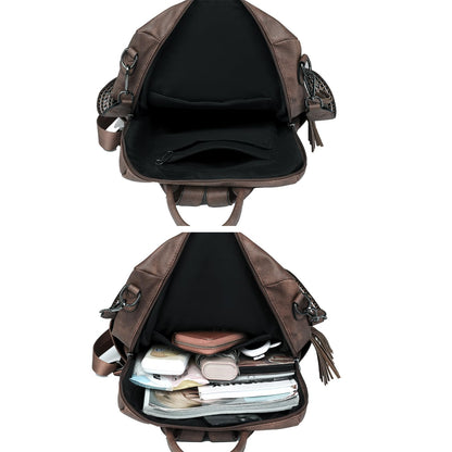 HGWSSY Womens Fashion Backpack Purse for Women Leather Multipurpose PU Ladies Shoulder Bag Travel bag Satchel Handbags (coffee)