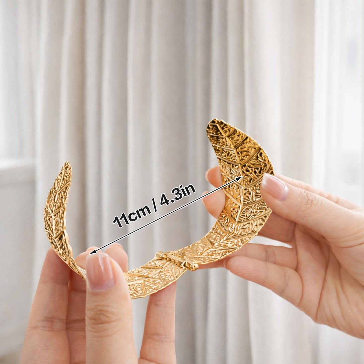 Curtain Tiebacks 2 Pack Curtain Ties Leaf Vein Curtain Tie Backs Premium Alloy Spring Curtain Clips No Drilling Curtain Ties for Modern Luxury French Nordic Minimalist Home Decor Curtain Holdbacks
