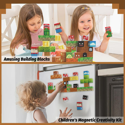 CEMECER Magnetic Blocks, 48PCS 1in Game Magnetic Building Blocks Toy for Kids Build Cubes, Stacking Magnetic Tiles, Sensory Montessori Construction Game Toys, Boys Girls Christmas Birthday Gifts.