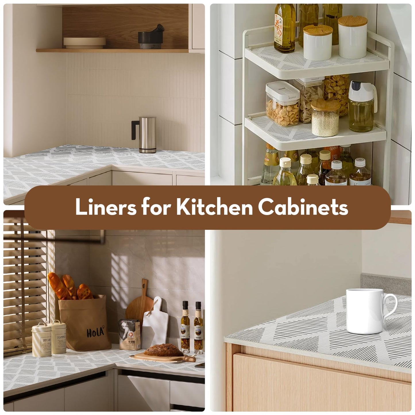 Shelf and Drawer Liners for Kitchen Cabinets Non-Adhesive Cabinet Liner Non-Slip 12" x20FT, Waterproof Shelf Paper Thickened Mats, Protection for Shelves, Cupboard, Dresser, Pantry, Bathroom Drawers