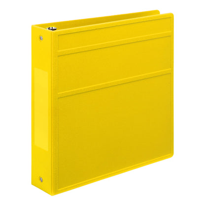 Carstens 2-Inch Heavy Duty 3-Ring Binder - Side Opening, Yellow, Durable Plastic, Precision No-Gap Rings, Waterproof Covers, No Pockets, Holds 300 Letter-Sized Sheets, BPA-Free, Made in USA (2842-3R)