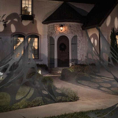 wymulot 1000 Sqft （After Streched with Holes） Grey Uncut Giant Spider Web Halloween Decorations Outdoor with 10 Ground Nails Stretchy Beef Cloth Netting DIY Flexible Elastic for Yard Party Decor