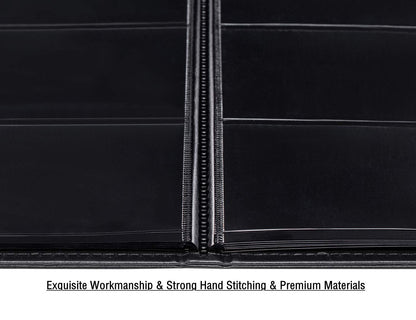 Ettonsun Leather 60-Pocket Dollar Bill Holders for Collectors Paper Money Album Currency Collection Supplies Book Travel Banknote Stamp Storage,Collection Folder for paper souvenirs, Black