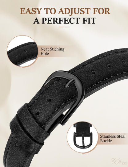 Leather Band for Women Slim Dressy Bands Compatible with Apple Watch 38mm 40mm 41mm 42mm 44mm 45mm 49mm, Designer Interlock Buckle Strap for iWatch Series 11/10/9/8/7/6/5/4/3/2/1/SE/Ultra