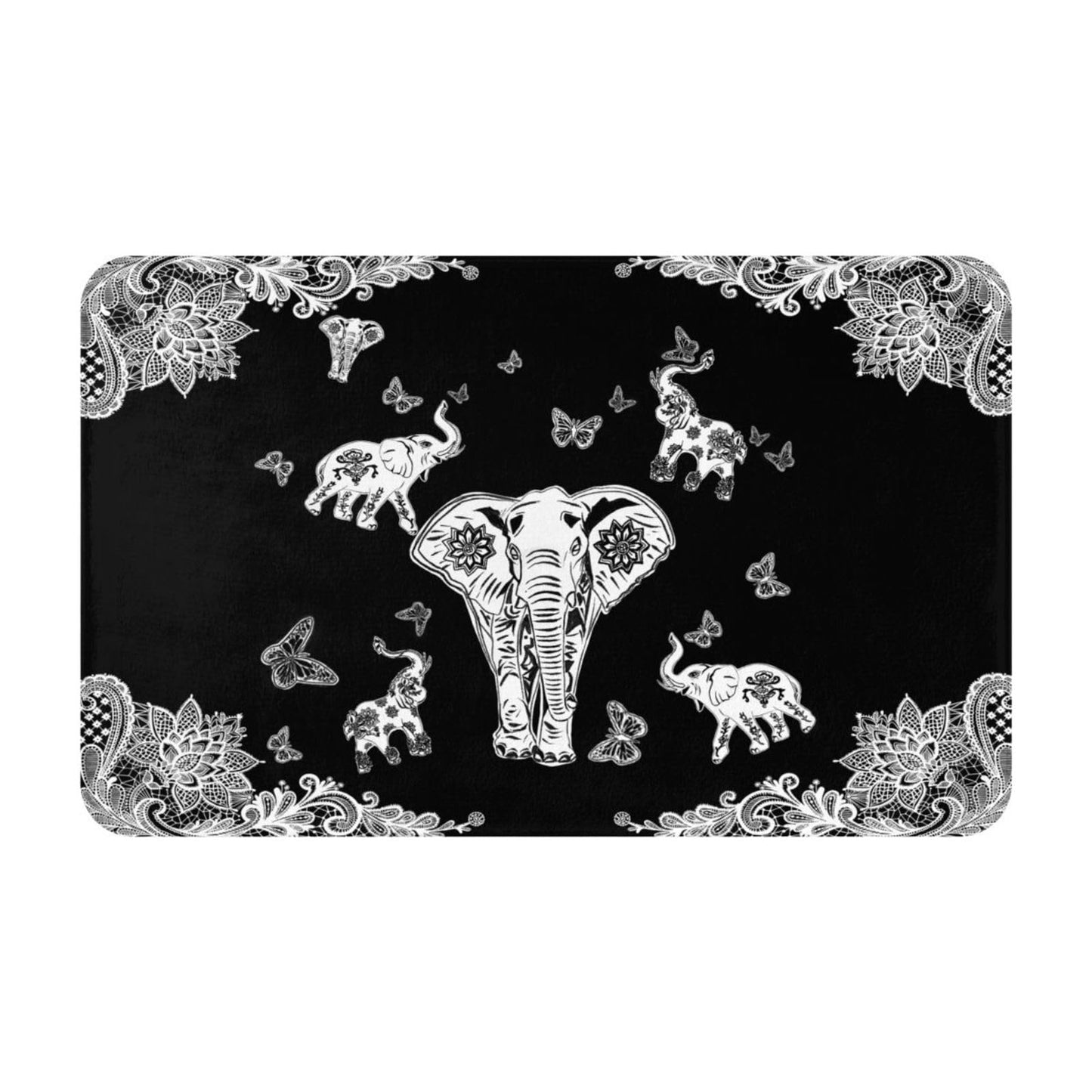 Elephant Carpet Playmat Rug 20"X32",Non-Slip Soft Living Dining Room Rug for Front Door Entrance Outside Doormat