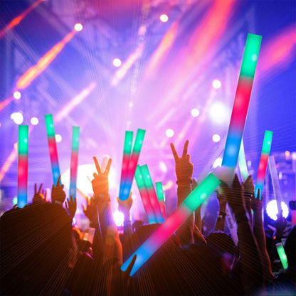 SHQDD 105PCS LED Foam Glow Sticks, Foam Light up Sticks Bulk Party Pack with 3 Modes Colorful Flashing, Glow in The Dark Party Supplies for Parties, Wedding, July 4th, Birthday,Raves,Concert,New Year