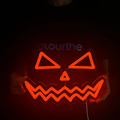 Smile Devil Pumpkin Led Neon sign for Halloween Party Decor