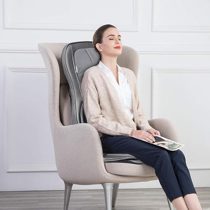 COMFIER Massager Chair with Heat, Shiatsu Neck Back Massager Portable with Compress & Rolling,Massage Chair Pad for Neck & Back,for Dad Mom Women Men