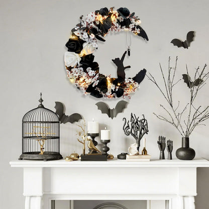 Halloween Wreath Decorations - Halloween Wreath for Front Door with Light