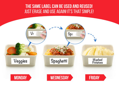 Dry Erase Stickers 96pk 1x3 & 1.5in, Reusable White Spice Jar Pantry Labels
