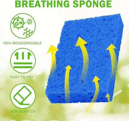 YoleShy Sponge Kitchen Natural Cellulose Sponges 10 Pack Compressed Sponges for Cleaning Reusable Dish Sponge Kitchen Non-Scratch DIY