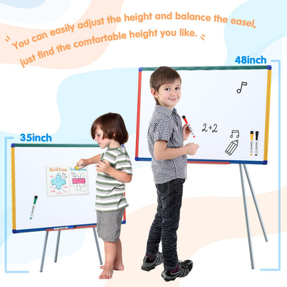 Dry Erase Board with Stand Magnetic Whiteboard for Kids Easel Flipchart Board for Classroom Easel White Board with Stands Teacher Easel, Colorful Frame,36x24 inches