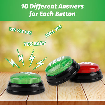 BEAN LIEVE Yes No Button - Answer Buzzers Set of 2 Buzzers for Game Show Yes Button and No Button with Sound Used for Classroom&Gag Gifts