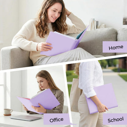 SKYDUE 1 Inch 3 Ring Binder with 8 Tab Dividers & 24 Labels, Pastel Binder Organizer for Letter Size Paper, Aesthetic School Binder for Notes, Documents, Office & Home Organization, Purple