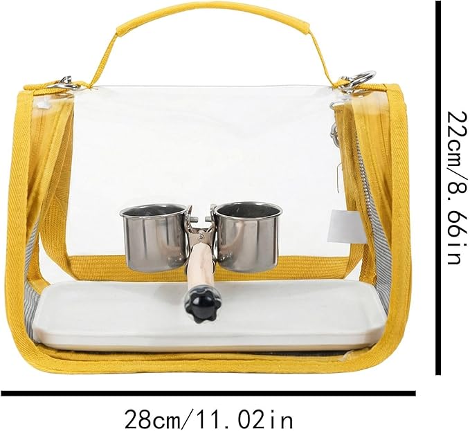 Bird Travel Carrier | Transport Tote with Perch for Bird | Outdoor Cockatiel Bag | for Parrot Parakeet Cockatiel Conure Cockatoo Outdoor Travel Camping Road Trip Vacation