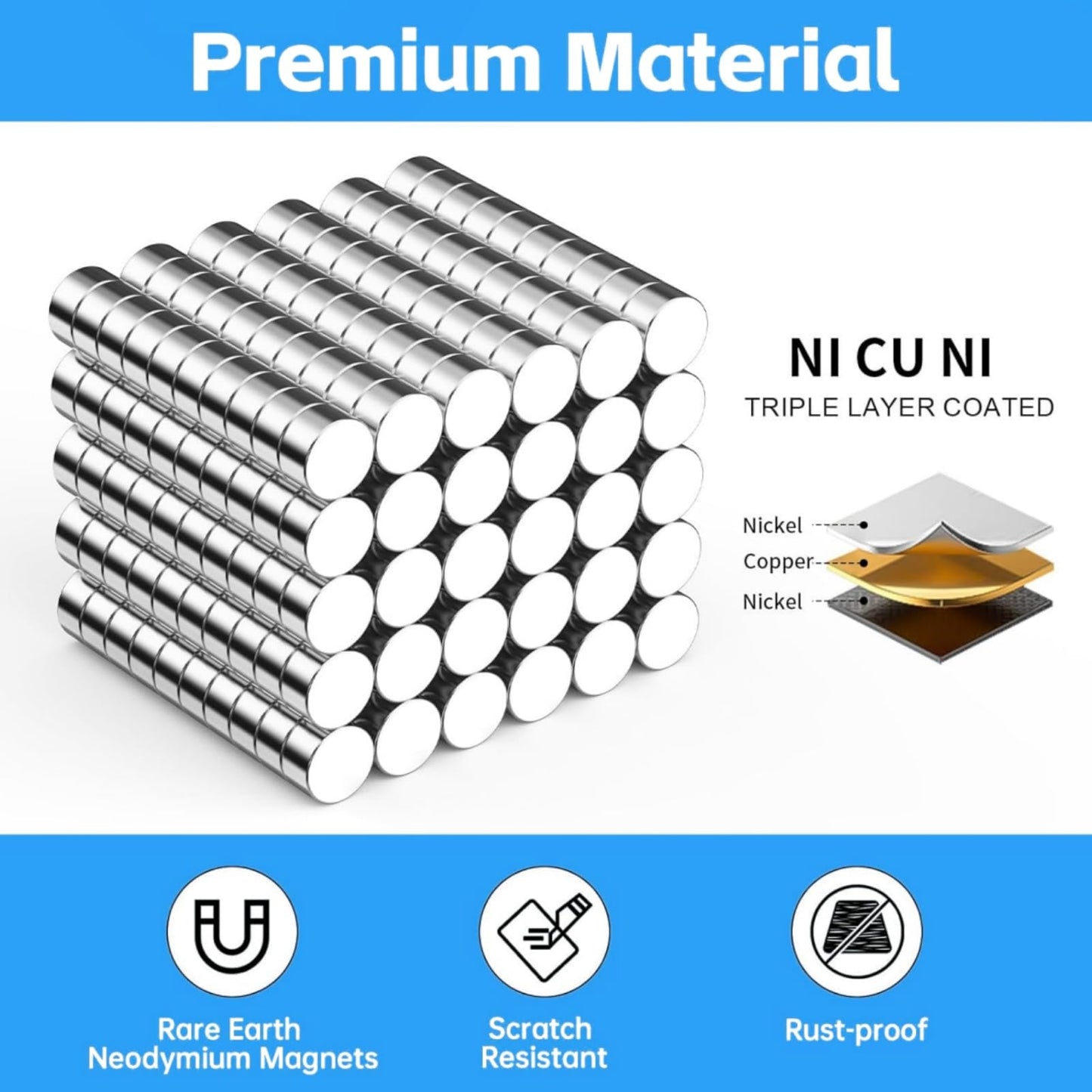 Magnets for Crafts, SIXQUEKJGH 600Pcs 8 Different Sizes Small Mini Round Neodymium Rare Earth Magnets,Tiny Disc Refrigerator Magnets for 3D Printing DIY Whiteboard Home Office Kitchen Cabinet