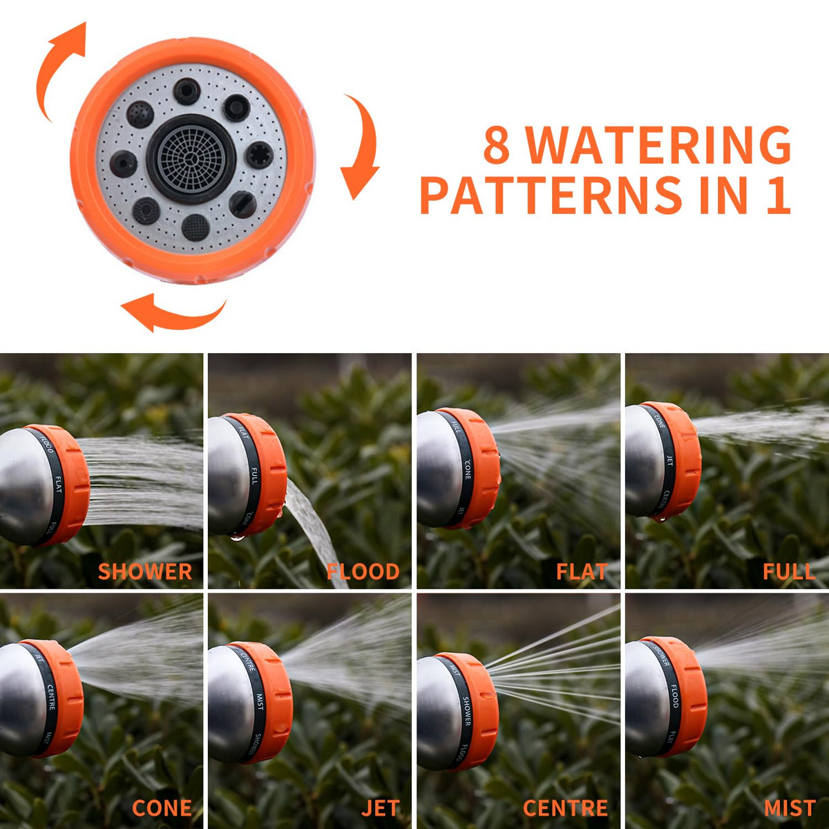 Garden Hose Nozzle,8 Patterns Hose Sprayer High Pressure,Heavy Duty Dog Wash,Metal Water Hose Nozzle with Soap Dispenser,Car Wash Foam Gun with A Car Wash Mitt