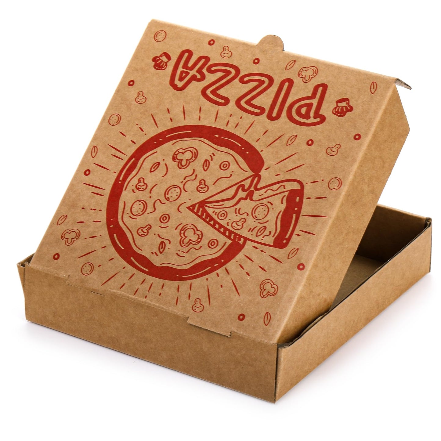 ZEAYEA 40 Pack Small Pizza Boxes, 7.3" L x 7.3" W x 1.6" H Cardboard Food Delivery Boxes, Kraft Take Out Food Containers, Takeaway Packaging Boxes for Pizza, Cookies, Cake, Party Favors, Wedding