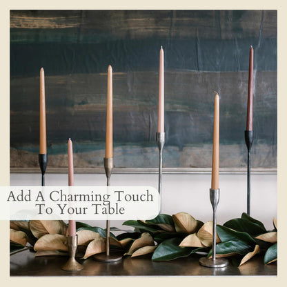 CG Hunter Candle Holder, Handcrafted Antique Pewter Iron Candlesticks Set-of-3 Taper Candlestick Holders, Taper Candle Holders for Candlesticks, Display in Entrway, Mantle, or Dining Room