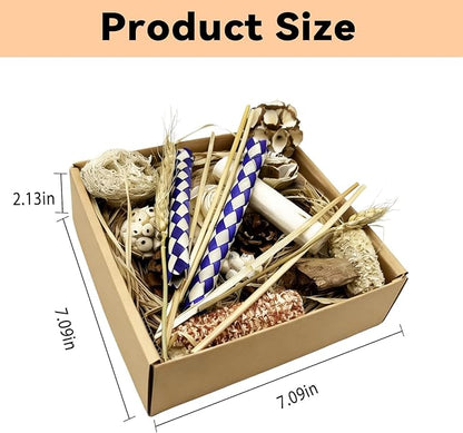Bird Foraging Toys Parrot Chew Shredding Toys Bird Foraging Box for Parakeets Cockatiels Conures Lovebirds and Small to Medium Birds (Burlywood)