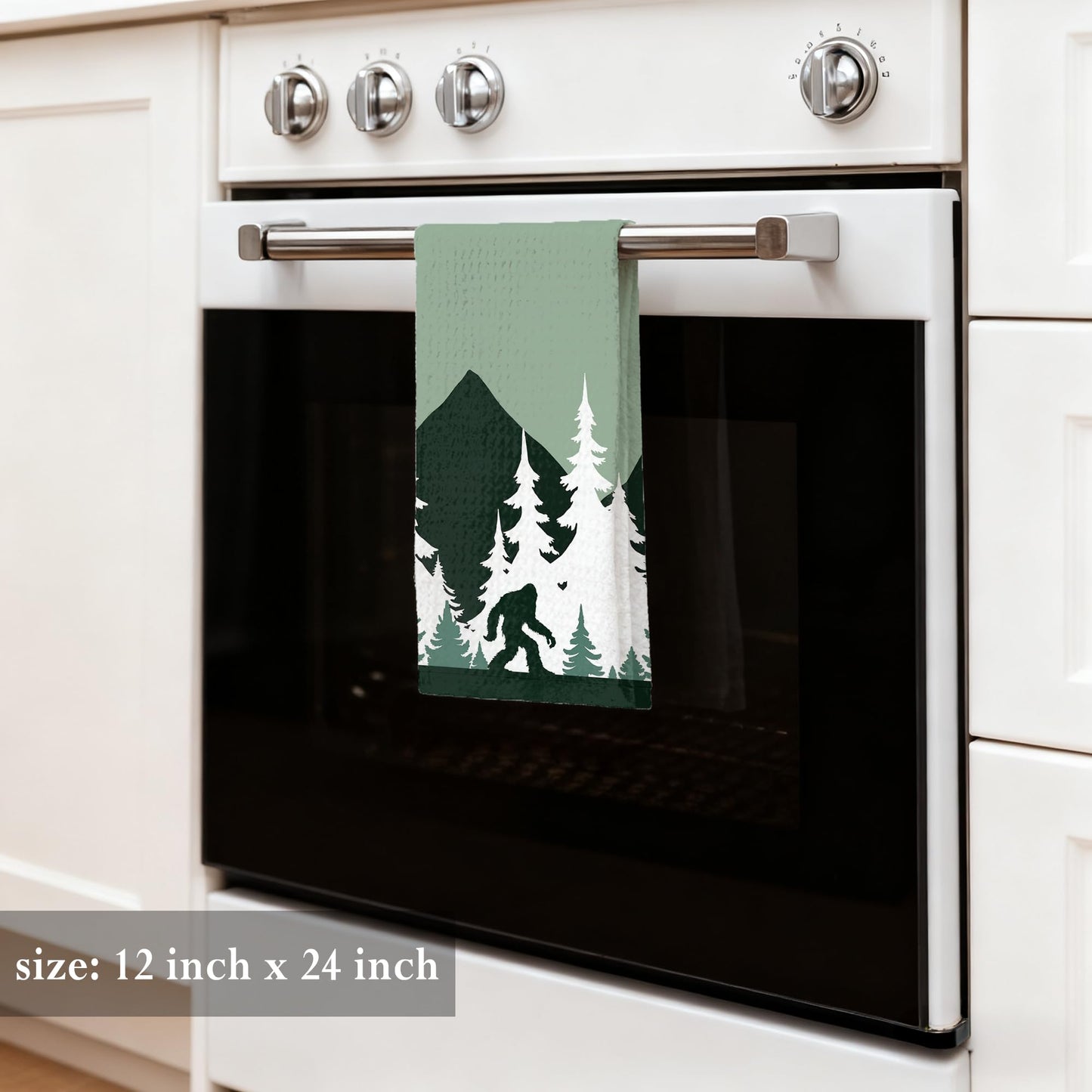 ZNGFON Funny Bigfoot Sasquatch Forest Kitchen Dish Tea Towels 16x24, Camper Decor Hand Towels for Bathroom, Camping Camper Bigfoot Gifts for Women,Big Foot Sasquatch Gifts
