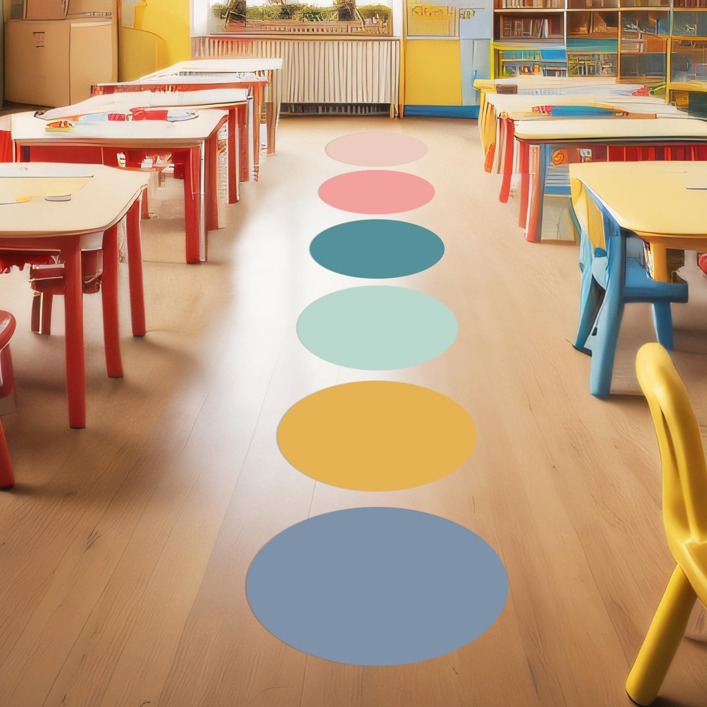 Lincia 24 Pack Colorful Dry Erase Dots Circles Spots for Classroom Table 10.5 Inch Removable Vinyl Desktop Stickers Spots Wall Decals for 100th Day of School Teacher Students Home (Fresh Colors)