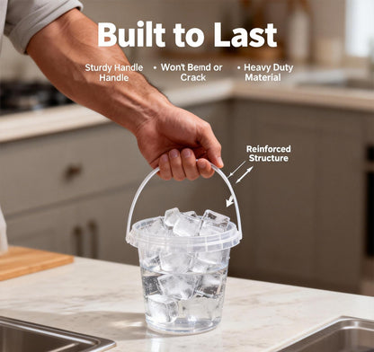75 Pack Reusable Plastic Drink Buckets with Lids and Straws, 24 oz Clear Rum Buckets for Cocktails and Party Drinks, Portable Beverage Pails with Handles for Beach, Festivals and Bar Supplies