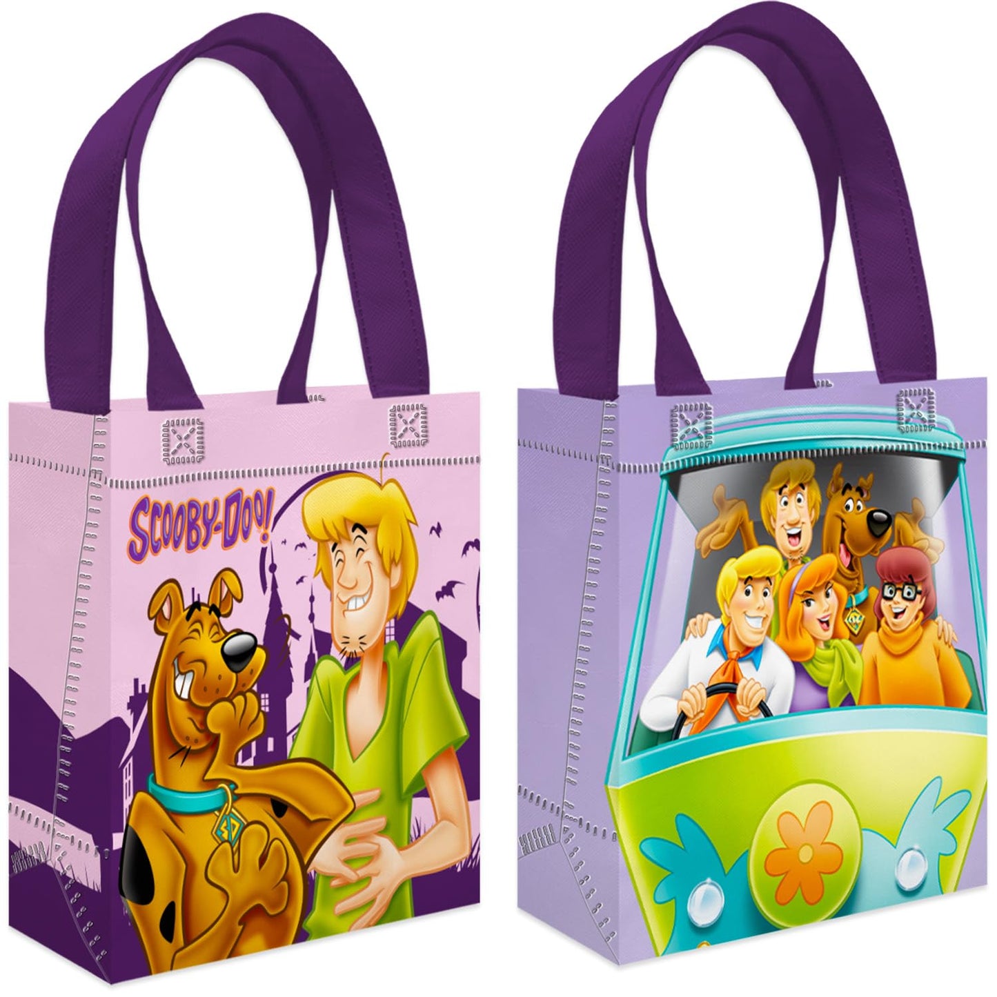 Scooby Doo Party Favor Bags Set – 12 Pack 8" Goodie Bags for Kids Bulk Reusable Mini Totes | Scooby Doo Birthday Party Supplies