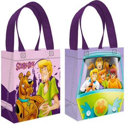 Scooby Doo Party Favor Bags Set – 12 Pack 8" Goodie Bags for Kids Bulk Reusable Mini Totes | Scooby Doo Birthday Party Supplies