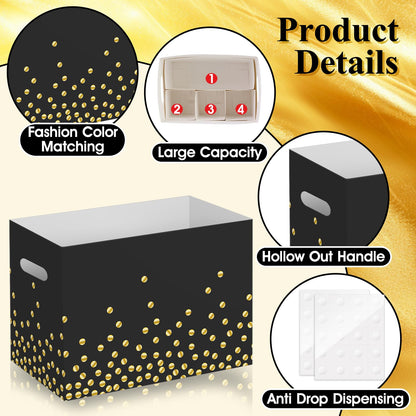 AKAIXI 2PCS Black and Gold Utensil Holder Paper Utensil Caddy for Retirement Party Supplies Cutlery Holder with Handles Black and Gold Party Favors Disposable Cutlery Caddy for Birthday Decorations