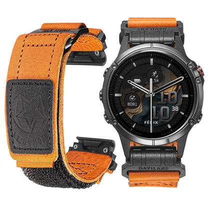 Compatible with Garmin Instinct 2/3 Watch Bands, Rugged Tactical Leather for Fēnix 8 47mm/E 47 mm/7/6/5, Quick Fit 22mm Strap Fit for Quatix 6/5/8 47mm, Approach S60/S62