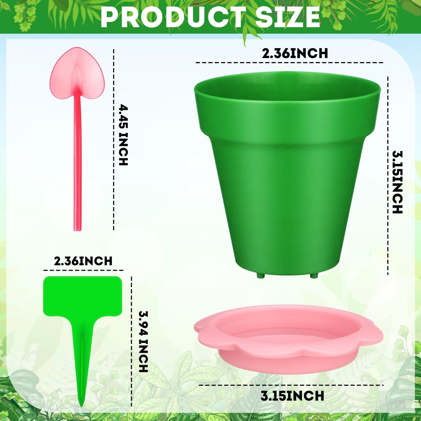 LOYIM 36 Packs Cupcake Plant Nursery Pots with Humidity Dome Small Flower Pots Plastic Planting Containers Cups with Saucers and Shovel for Indoor Outdoor Plant Succulent Display(Colorful)