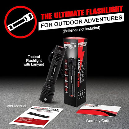 LED Flashlight High Lumens, Tactical Flashlight Battery Powered (Batteries Not Included), Bright Handheld Flashlight for Camping, Hunting, Home, Security, Hiking, Walking at Night & Emergency Use