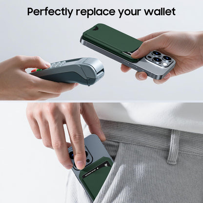 Frapkom Magnetic Wallet for iPhone, Magnetic Phone Wallet for iPhone 17/16/15/14/13/12 Series with ID Window, RFID Blocking (Green)