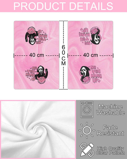 No You Hang Up Pink Ghost Kitchen Towels Dish Towels, 16 x 24 Inch Halloween Ultra Absorbent Drying Cloth Tea Towels for Cooking Baking Set of 2
