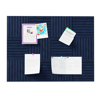 Baysola Stripe Felt Bulletin Board Panels 48 x 36 Inch Self Adhesive Wall Tiles Cork Board Alternative for Office Classroom Photos Notes 12 Pack