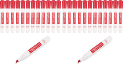 Amazon Basics Dry Erase Whiteboard Markers, Chisel Tip, Low-Odor, Red, 24-Pack, For Writing on Whiteboards