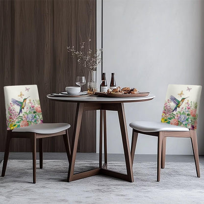 Viuacagoru Hummingbird Dining Chair Back Covers Floral Stretchable Back Slipcover Set of 1 Chair Seat Protector
