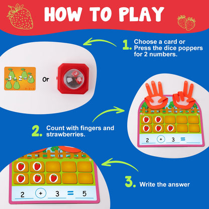 Torlam Magnetic Ten-Frame Set,Finger Number Counters for Kids Math Manipulatives,Counting Blocks for Math Games Addition Subtraction Practice,1st 2nd 3rd Grade Kindergarten Number Blocks Learning Toy