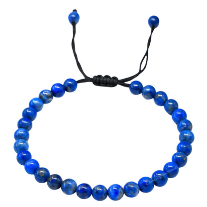 Amazing Gemstone Lapis Lazuli Anklet Ankle Bracelets for Women - Waterproof Beaded Healing Crystal Anklets, Plus Size Chakra Gemstone Bead Anklet (Stretchy Adjustable - Plain)