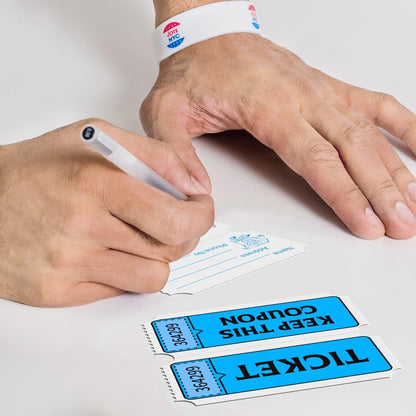 Fluorescence Raffle Tickets Double Roll 2000 Tickets Neon Blue 50/50 Tickets for Events, Entry, Class Reward, Fundraiser & Prizes