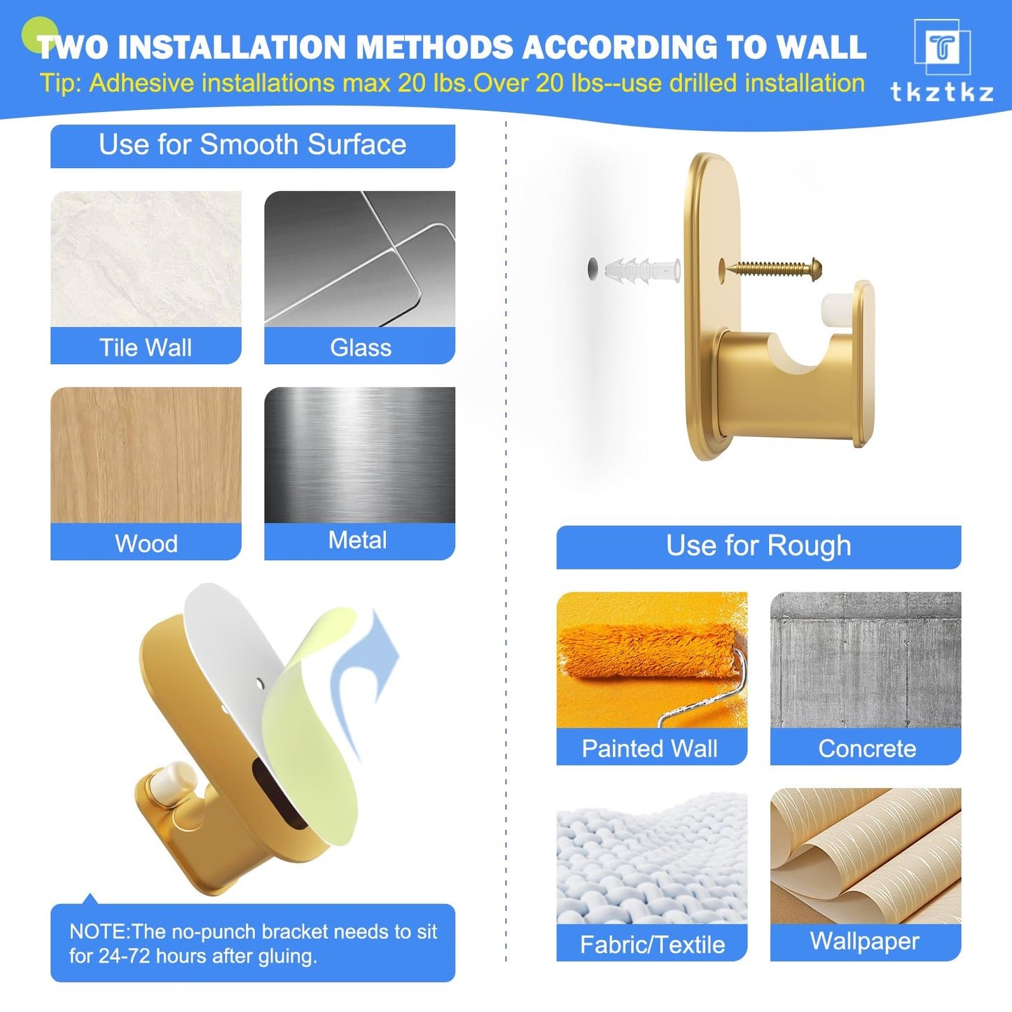 Curtain Rods No Drilling for Windows 32 to 45 Inch:No Drill Small Silver Curtain Rod with Adhesive Brackets for Bedroom,5/8" Apartment Renter Friendly Adjustable Drapery Rods Easy Install