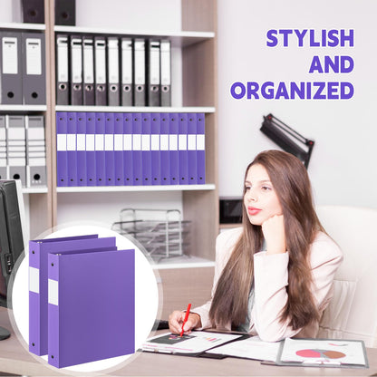 Henoyso 24 Pcs Purple 1.5" 3 Ring Plastic Binder Bulk, 1 1/2 Inch Soft Flexible Binders Round Rings, Fits Letter Size 8.5'' x 11'' Paper, Holds 350 Sheets, for School Office (1.5 Inch)