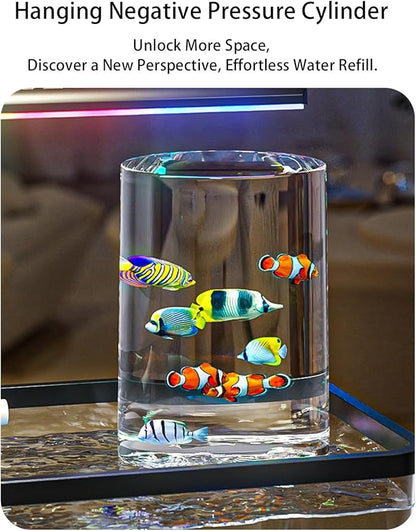 Aquarium Fish Tank Kit, 3 Gallon Betta Fish Tanks Starter Kit with Light and Filter, Blue Sand, Small Tropical Fish, Guppies, Goldfish, or Betta