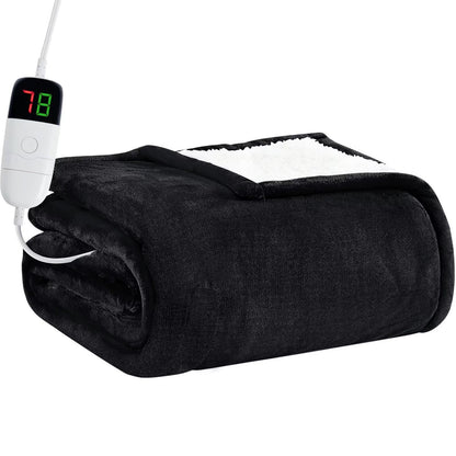 Heated Electric Blanket Queen Size - 84" x 90" Heating Blanket with Dual Control, 10 Heating Levels & 8 Hours Auto Off, Soft Warm Flannel Blanket, Christmas Birthday Gifts for Senior Grandma