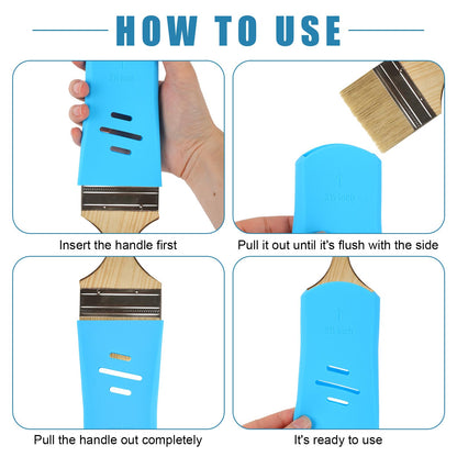 Fukaisu 6pcs Paint Brush Protector Covers, 3 Sizes Highly Flexible Silicone Paintbrush Saver Sleeves Case for Art Studio or Home Improvement Toolbox Container Storage & Organizer Keep Shape (Blue)