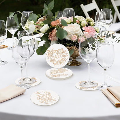 400 Pcs Disposable Paper Coasters（1MM）, 4 Inch Round White Cardboard Coasters for DIY Crafts Arts Drinks Weddings Parties Catering (White)