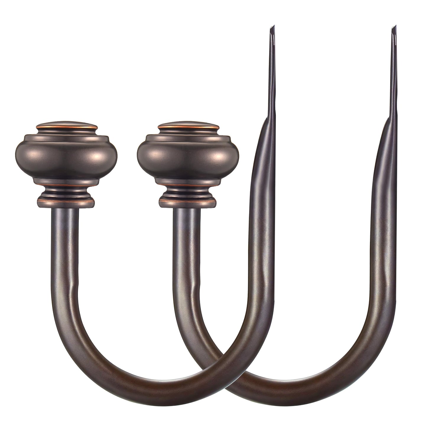 Vimayta Curtain Holdbacks 2pcs, Metal Curtains Tiebacks for Drapes Window Home Decoration, Matte Brown