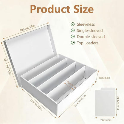 RLAVBL 1 Pack 3600 Count Trading Card Storage Box, Cardboard Card Boxes with Dividers for Sports, MTG, TCG, Toploader, 4 Row